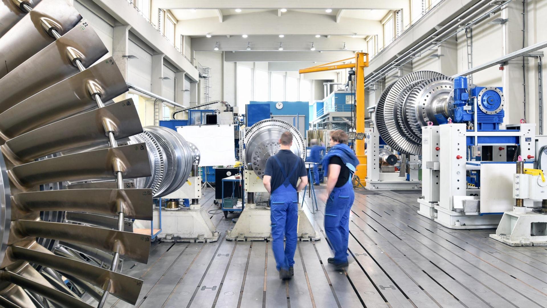 Machine building workshop for the production of steel bars